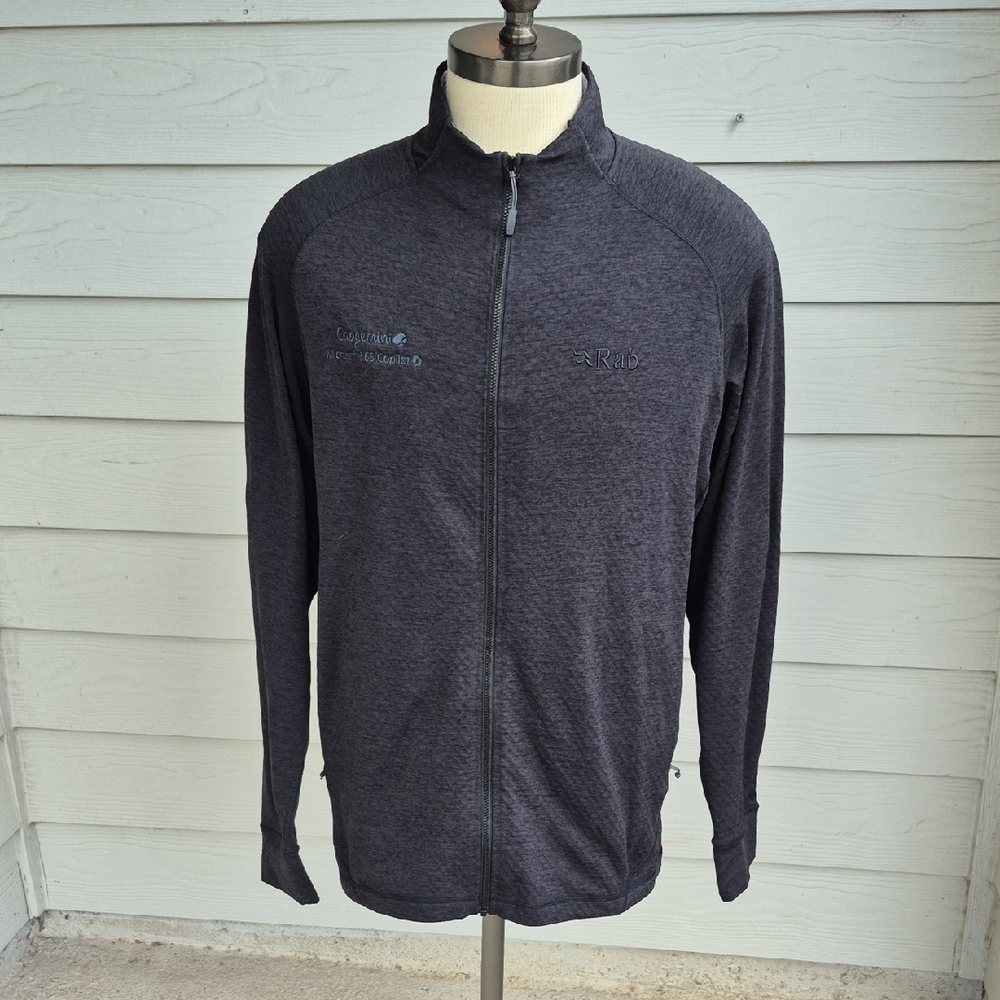 RAB‎ Nexus Grey Polyester Blend Mens Microsoft Embroidered Sz XL Full Zip Jacket